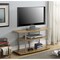 Modern Wood and Metal TV Stand with Open Storage Shelves for Small to Medium TVs
